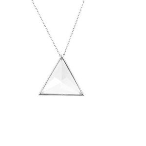 Crystal Triangle (CLARITY) NECKLACE - SILVER